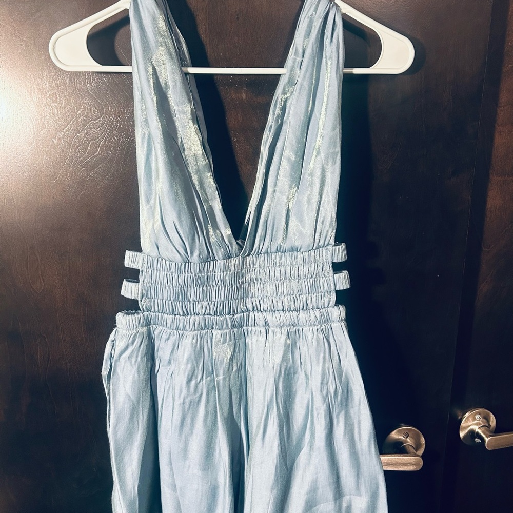 Sky Blue Gathered romper